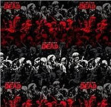 Load image into Gallery viewer, WALKING DEAD ZOMBIES STRIPED RED & BLACK Fabric Unisex Medical Surgical Scrub Caps Men & Women Tie Back and Bouffant Hat Styles