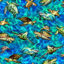 Load image into Gallery viewer, Nautical Medical Scrub Top OCEAN SEA TURTLES Unisex Style for Men &amp; Women
