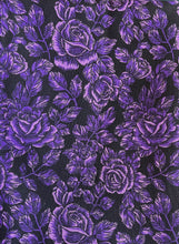 Load image into Gallery viewer, Black with Bright Purple Floral Flowers Medical Scrub Top Unisex Style for Men &amp; Women 1 AVAILABLE
