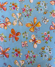 Load image into Gallery viewer, BEAUTIFUL WATERCOLOR BUTTERFLIES FLOWERS BLUE Medical Scrub Top Unisex Style for Men &amp; Women
