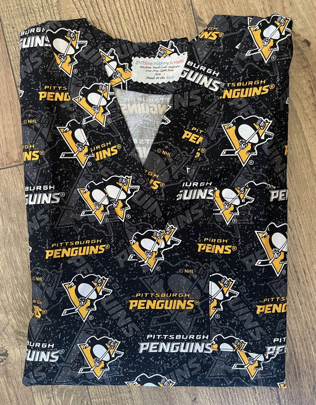 Pittsburg Penguins Size Small Scrub Top Unisex Style Shirt for Men & Women *IN STOCK *READY TO SHIP