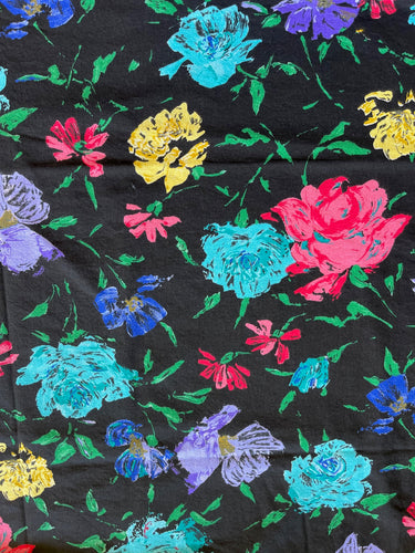 loral Black Bright Flowers Large Print Medical Scrub Top Unisex Style for Men & Women 1 AVAILABLE