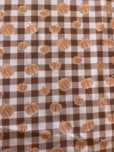 Load image into Gallery viewer, Pumpkin Plaid Brown Tan Orange Medical Scrub Top Unisex Style for Men &amp; Women
