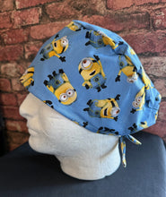Load image into Gallery viewer, Despicable Me Minion Fabrics Medical Scrub Surgical Caps Tie Back Hat &amp; Elastic Bouffant Unisex Men &amp; Women
