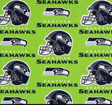 Load image into Gallery viewer, SEATTLE SEAHAWKS FOOTBALL inspired fabric Cat and Dogs Bandana Easy Slide over collar
