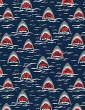 Load image into Gallery viewer, SHARK TEETH Fabric Unisex Medical Surgical Scrub Caps Men &amp; Women Tie Back and Bouffant Hat Styles
