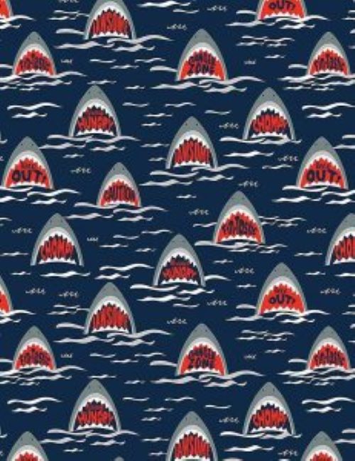 SHARK TEETH Fabric Unisex Medical Surgical Scrub Caps Men & Women Tie Back and Bouffant Hat Styles