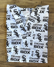 Load image into Gallery viewer, Baseball Chicago White Sox Medical Relaxed Scrub Top Unisex Style Men&#39;s Scrub Top Women&#39;s Scrub Top
