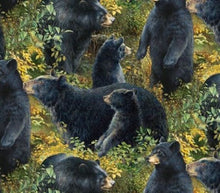 Load image into Gallery viewer, Black Bears in Nature Fabric Unisex Medical Surgical Scrub Caps Men &amp; Women Tie Back and Bouffant Hat Styles
