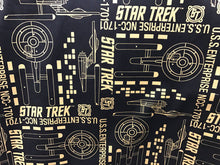 Load image into Gallery viewer, Star Trek USS Enterprise black gold Fabric Unisex Medical Surgical Scrub Caps Men &amp; Women Tie Back and Bouffant Hat Styles
