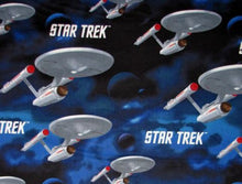Load image into Gallery viewer, Star Trek USS Enterprise Fabric Unisex Medical Surgical Scrub Caps Men &amp; Women Tie Back and Bouffant Hat Styles
