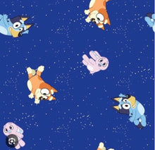 Load image into Gallery viewer, BLUEY Cartoon Sleepy time with Bingo and Floppy Inspired Medical Scrub Top Unisex Style for Men &amp; Women
