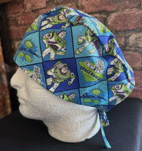 Load image into Gallery viewer, Toy Story Buzz Lightyear Space Ranger Fabric Unisex Medical Surgical Scrub Caps Men &amp; Women Tie Back and Bouffant Hat Styles
