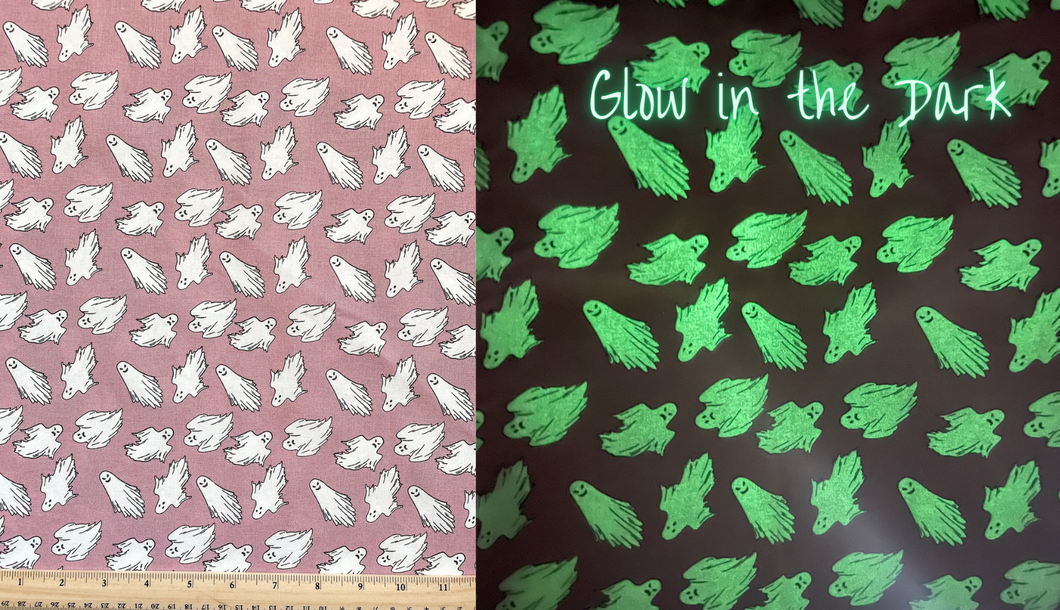 Halloween Glow in the Dark Ghosts Pink Medical Scrub Top Stained Glass Unisex Style for Men & Women