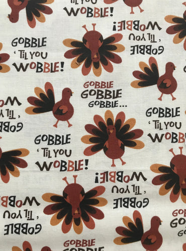 Thanksgiving Turkeys Gobble Til You Wobble Medical Scrub Top Unisex Style for Men & Women