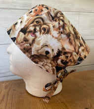 Load image into Gallery viewer, Dog Breeds Packed Fabric Unisex Medical Surgical Scrub Caps Men &amp; Women Tie Back and Bouffant Hat Styles
