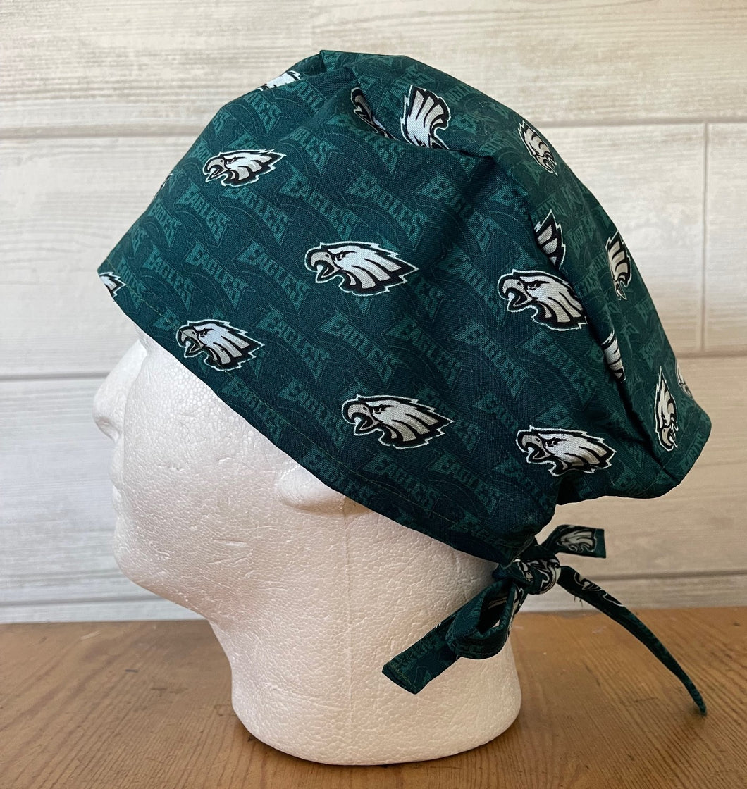 PHILADELPHIA EAGLES RETRO FOOTBALL Unisex Medical Surgical Scrub Caps Men & Women Tie Back and Bouffant Hat Styles