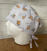 Load image into Gallery viewer, Garfield the Cat Unisex Medical Surgical Scrub Caps Men &amp; Women Tie Back and Bouffant Hat Styles
