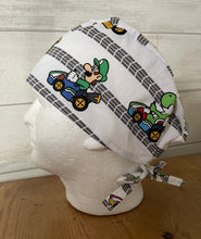 Load image into Gallery viewer, Video Game Medical Scrub Hats Nintendo Mario Kart Characters Unisex  Men &amp; Women Tie Back and Bouffant Hat Styles
