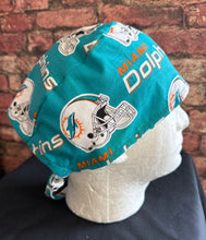 Load image into Gallery viewer, MIAMI DOLPHINS FOOTBALL Unisex Medical Surgical Scrub Caps Men &amp; Women Tie Back and Bouffant Hat Styles
