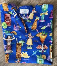 Load image into Gallery viewer, Hawaiian Medical Scrub Top Tropical Tiki Cocktail Drinks Unisex Style for Men &amp; Women
