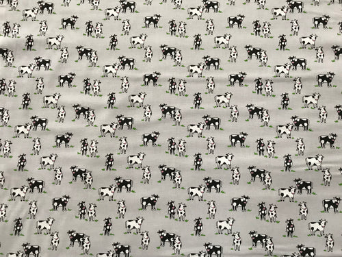 Country Cows in Pasture Gray Fabric Unisex Medical Surgical Scrub Caps Men & Women Tie Back and Bouffant Hat Styles