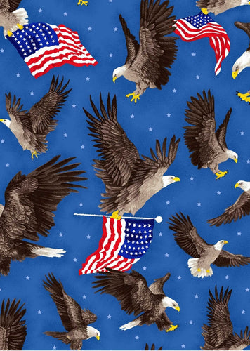 Patriotic American Bald Eagle USA Flags Stars & Stripes Red White Fabric Nurse Medical Scrub Top Unisex Style for Men & Women