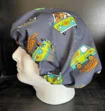 Load image into Gallery viewer, Scooby Doo Cartoon Mystery Machine Fabric Medical Surgical Scrub Caps Men &amp; Women Tie Back and Bouffant Hat Styles
