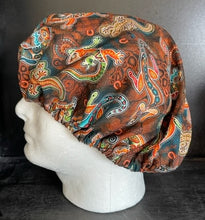 Load image into Gallery viewer, Gecko Lizard Brown Fabric Unisex Medical Surgical Scrub Caps Men &amp; Women Tie Back and Bouffant Hat Styles
