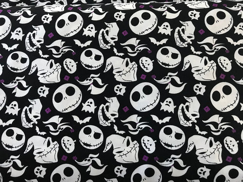 NBC Nightmare Before Christmas JACK IS BACK Characters Fabric Nurse Medical Scrub Top Unisex Style for Men & Women