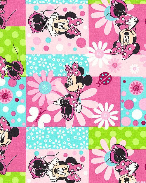 Minnie Mouse Flower Patch Fabric Unisex Medical Surgical Scrub Caps Men & Women Tie Back and Bouffant Hat Styles