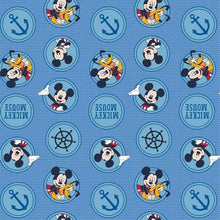 Load image into Gallery viewer, Nautical Mickey Mouse Pluto Anchor Porthole Blue Fabric Nurse Medical Scrub Top Unisex Style for Men &amp; Women
