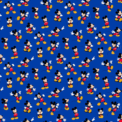 Mickey Mouse Toss Blue Fabric Nurse Medical Scrub Top Unisex Style for Men & Women