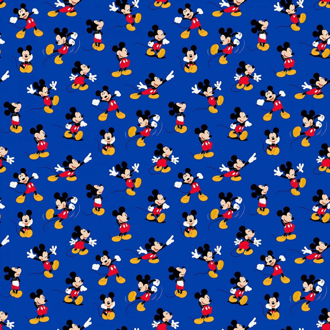 Mickey Mouse Toss Blue Fabric Nurse Medical Scrub Top Unisex Style for Men & Women