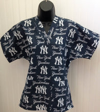 Load image into Gallery viewer, Baseball New York Yankees Medical Relaxed Scrub Top Unisex Style Men&#39;s Scrub Top Women&#39;s Scrub Top
