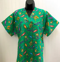 Load image into Gallery viewer, TMNT Teenage Mutant Ninja Turtles Medical Scrub Top Super Dudes Skateboarding Unisex Style for Men &amp; Women
