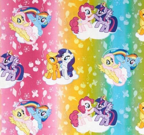My Little Pony Horse Cartoon Ombre Rainbow Colors Fabric Nurse Medical Scrub Top Unisex Style for Men & Women