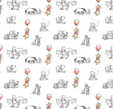 Load image into Gallery viewer, Winnie the Pooh Characters Sketch White Fabric Nurse Medical Scrub Top Unisex Style for Men &amp; Women
