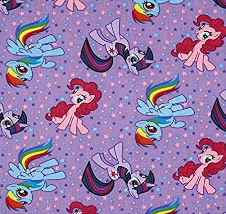 My Little Pony Horse Cartoon with Stars Purple Fabric Nurse Medical Scrub Top Unisex Style for Men & Women