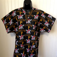 Load image into Gallery viewer, Baseball Pittsburg Pirates Medical Relaxed Scrub Top Unisex Style Men&#39;s Scrub Top Women&#39;s Scrub Top
