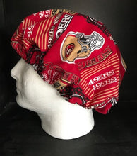 Load image into Gallery viewer, SF 49ERS FOOTBALL Unisex Medical Surgical Scrub Caps Men &amp; Women Tie Back and Bouffant Hat Styles
