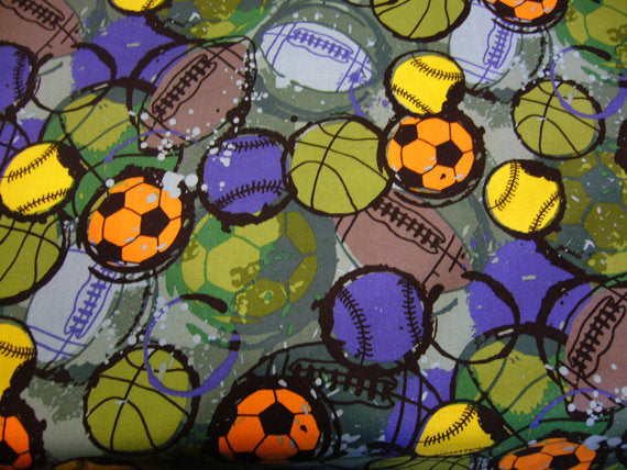 Variety of Sport Balls Soccer, Baseball, Basketball Football Nurse Medical Scrub Top Unisex Style for Men & Women