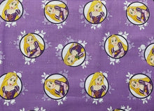 Load image into Gallery viewer, Tangled Rapunzel Forever Princess Purple Fabric Unisex Medical Surgical Scrub Caps Men &amp; Women Tie Back and Bouffant Hat Styles
