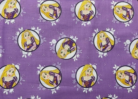 Tangled Rapunzel Forever Princess Purple Fabric Unisex Medical Surgical Scrub Caps Men & Women Tie Back and Bouffant Hat Styles