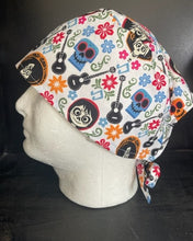 Load image into Gallery viewer, Coco Characters Guitar Toss Fabric Unisex Medical Surgical Scrub Caps Men &amp; Women Tie Back and Bouffant Hat Styles
