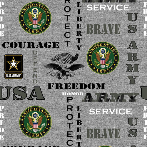 Patriotic Military US Army Gray Fabric Nurse Medical Scrub Top Unisex Style for Men & Women