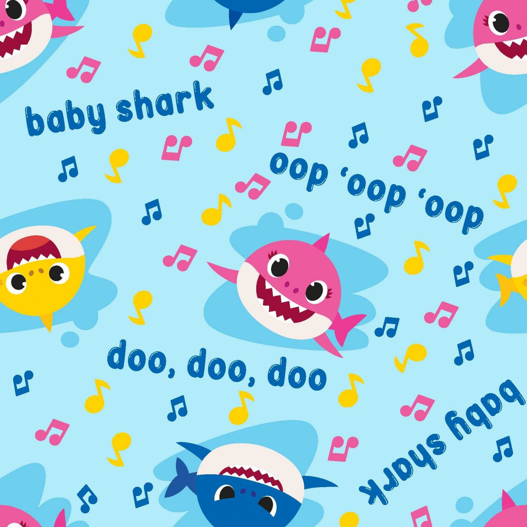 Shark Doo Doo Doo Doo Doo Cartoon Blue Fabric Nurse Medical Scrub Top Unisex Style for Men & Women