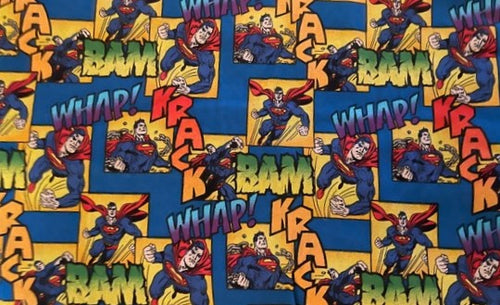 Super Hero Superman BAM Fabric Unisex Medical Surgical Scrub Caps Men & Women Tie Back and Bouffant Hat Styles
