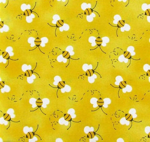 Buzzing Honey Bees Yellow Fabric Unisex Medical Surgical Scrub Caps Men & Women Tie Back and Bouffant Hat Styles