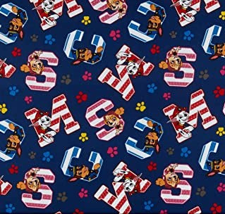 Cartoon Rescue Navy Fabric Unisex Medical Surgical Scrub Caps Men & Women Tie Back and Bouffant Hat Styles